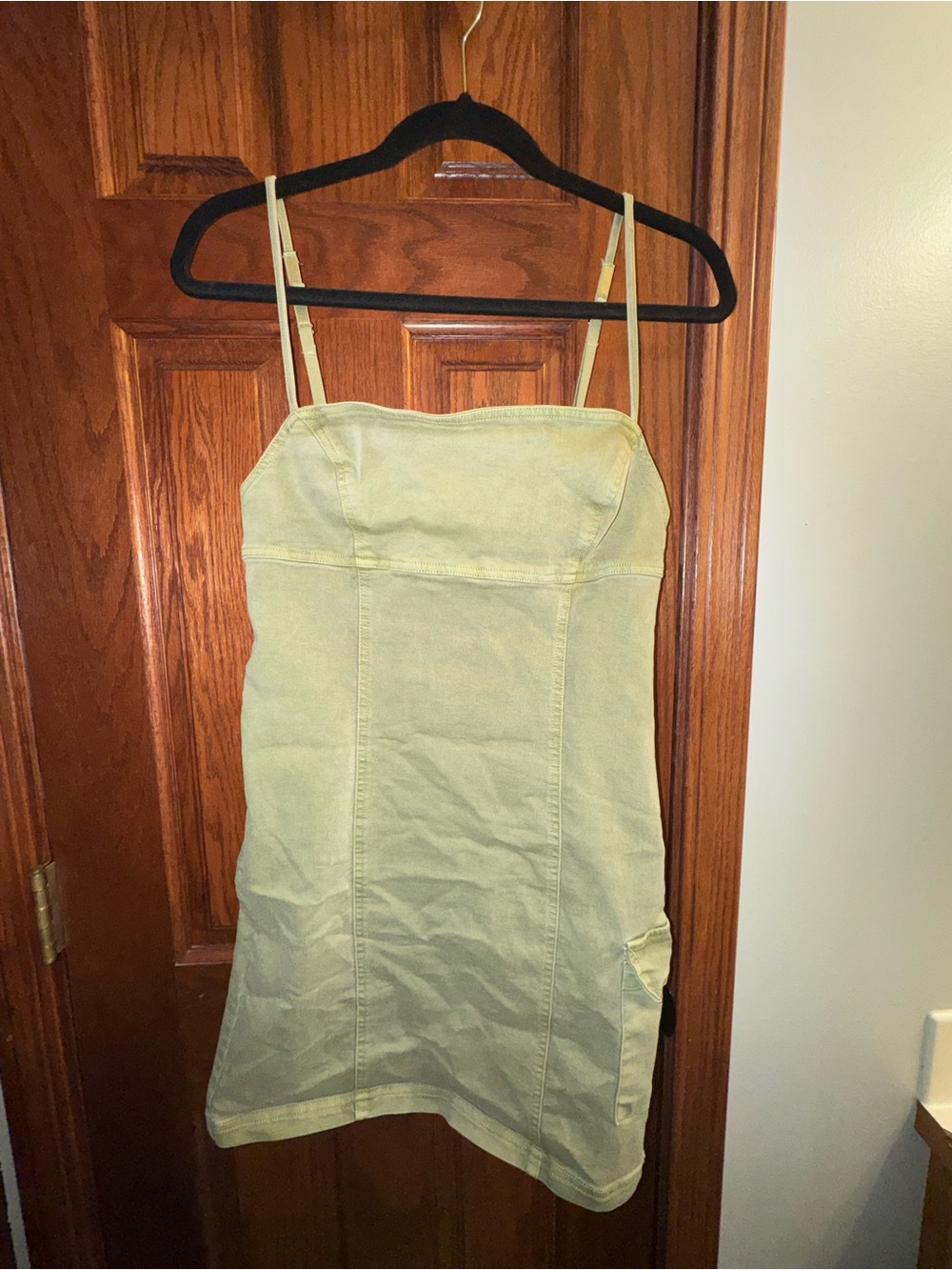 Urban Outfitters Light Olive Strappy Mini Dress